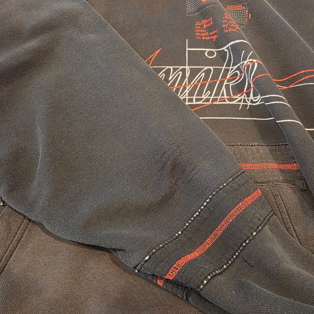 Nike Graphic Pullover Hoodie Mens XL Black Red Blueprint CQ7164-010 Streetwear - Picture 9 of 11